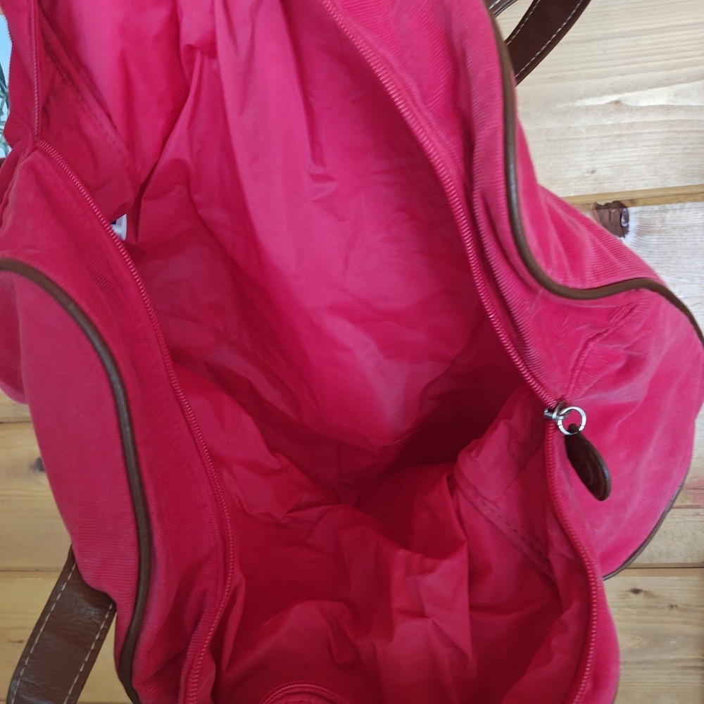 Red Tommy Hilfiger corduroy vintage bag duffle over night Weekend ZA4 - Picture 5 of 10